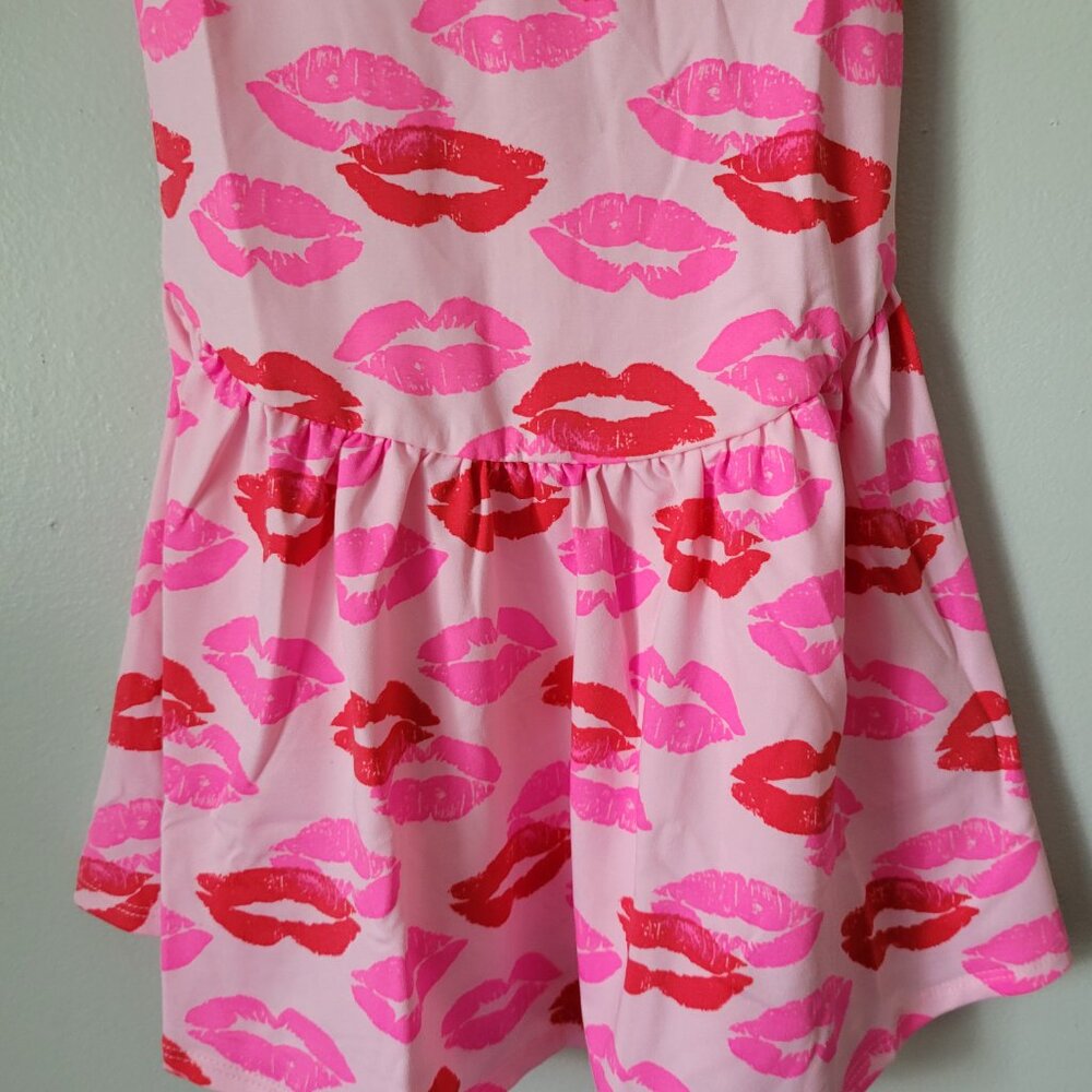 Dot Dot Smile Dress Girl's 5/6 Youth Pink Kiss Twirl Flapper NWT - Picture 2 of 3